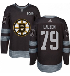 Mens Adidas Boston Bruins 79 Jeremy Lauzon Authentic Black 1917 2017 100th Anniversary NHL Jersey 