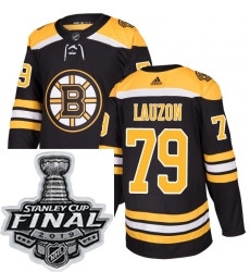 Mens Adidas Boston Bruins 79 Jeremy Lauzon Authentic Black Home NHL Jersey