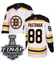 Mens Adidas Boston Bruins 88 David Pastrnak Authentic White Away NHL Jersey