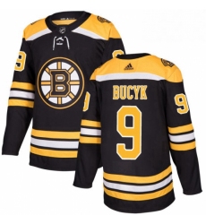 Mens Adidas Boston Bruins 9 Johnny Bucyk Authentic Black Home NHL Jersey 