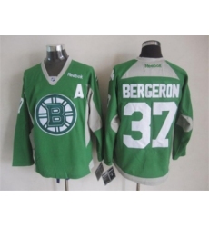 NHL Boston Bruins 37 Patrice Bergeron green jerseys