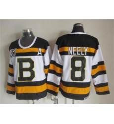 NHL Boston Bruins #8 Cam Neely white jerseys[m&n 75th]