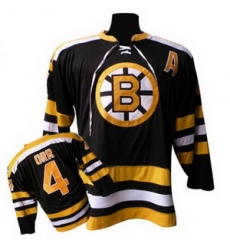 RBK Boston Bruins 4# Bobby Orr 50th Patch Black