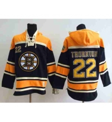 nhl jerseys boston bruins #22 thornton black-yellow[pullover hooded sweatshirt]