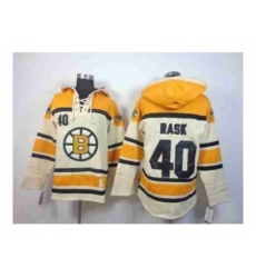 nhl jerseys boston bruins #40 rask yellow-cream[pullover hooded sweatshirt] [patch A]