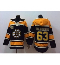 nhl jerseys boston bruins #63 marchand black-yellow[pullover hooded sweatshirt]