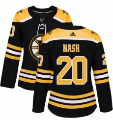 Womens Adidas Boston Bruins 20 Riley Nash Authentic Black Home NHL Jersey 