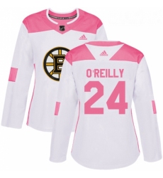 Womens Adidas Boston Bruins 24 Terry OReilly Authentic WhitePink Fashion NHL Jersey 