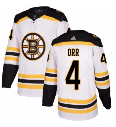 Womens Adidas Boston Bruins 4 Bobby Orr Authentic White Away NHL Jersey 
