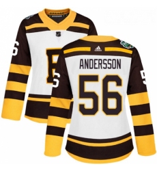Womens Adidas Boston Bruins 56 Axel Andersson Authentic White 2019 Winter Classic NHL Jerse