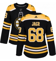 Womens Adidas Boston Bruins 68 Jaromir Jagr Premier Black Home NHL Jersey 