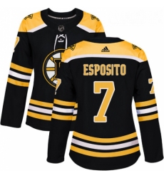 Womens Adidas Boston Bruins 7 Phil Esposito Authentic Black Home NHL Jersey 