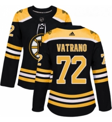 Womens Adidas Boston Bruins 72 Frank Vatrano Authentic Black Home NHL Jersey 