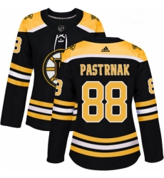 Womens Adidas Boston Bruins 88 David Pastrnak Authentic Black Home NHL Jersey 