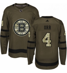 Youth Adidas Boston Bruins 4 Bobby Orr Authentic Green Salute to Service NHL Jersey 