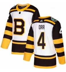 Youth Adidas Boston Bruins 4 Bobby Orr Authentic White 2019 Winter Classic NHL Jersey 