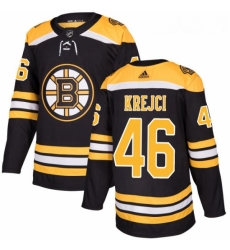 Youth Adidas Boston Bruins 46 David Krejci Premier Black Home NHL Jersey 