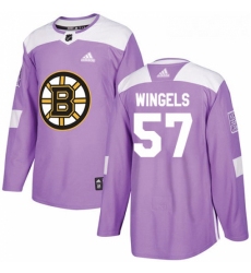 Youth Adidas Boston Bruins 57 Tommy Wingels Authentic Purple Fights Cancer Practice NHL Jersey 
