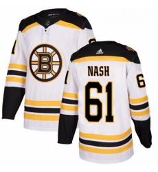 Youth Adidas Boston Bruins 61 Rick Nash Authentic White Away NHL Jersey 