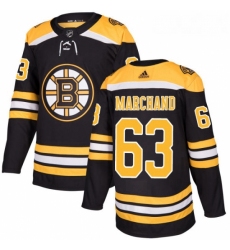 Youth Adidas Boston Bruins 63 Brad Marchand Authentic Black Home NHL Jersey 