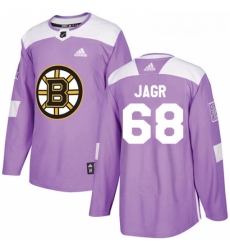 Youth Adidas Boston Bruins 68 Jaromir Jagr Authentic Purple Fights Cancer Practice NHL Jersey 
