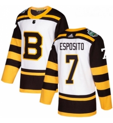 Youth Adidas Boston Bruins 7 Phil Esposito Authentic White 2019 Winter Classic NHL Jersey 