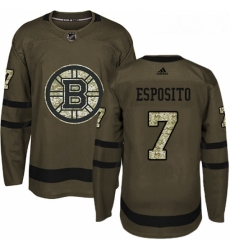 Youth Adidas Boston Bruins 7 Phil Esposito Premier Green Salute to Service NHL Jersey 