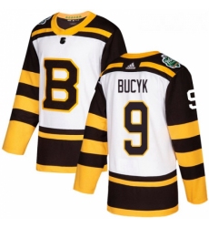 Youth Adidas Boston Bruins 9 Johnny Bucyk Authentic White 2019 Winter Classic NHL Jersey 