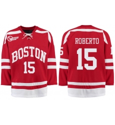 Boston University Terriers BU 15 Nick Roberto Red Stitched Hockey Jersey