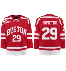 Boston University Terriers BU 29 Rick Dipietro Red Stitched Hockey Jersey