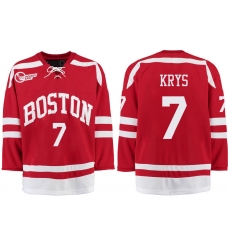 Boston University Terriers BU 7 Chad Krys Red Stitched Hockey Jersey
