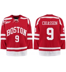 Boston University Terriers BU 9 Alex Chiasson Red Stitched Hockey Jersey