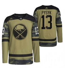 Men Buffalo Sabres 13 Mark Pysyk 2022 Camo Military Appreciation Night Stitched jersey
