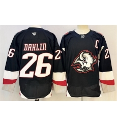 Men Buffalo Sabres 26 Rasmus Dahlin Black 2024 25 Alternate With C Patch Stitched Hockey Jersey Men Buffalo Sabres 26 Rasmus Dahlin Black 2024 25 Alternate With C Patch Stitched Hockey Jersey