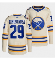 Men Buffalo Sabres 29 Vinnie Hinostroza 2022 Cream Heritage Classic Stitched jersey