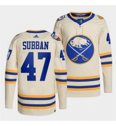 Men Buffalo Sabres 47 Malcolm Subban 2022 Cream Heritage Classic Stitched jersey