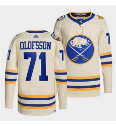 Men Buffalo Sabres 71 Victor Olofsson 2022 Cream Heritage Classic Stitched jersey