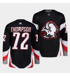 Men Buffalo Sabres 72 Tage Thompson 2022 23 Black Stitched Jersey