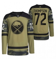 Men Buffalo Sabres 72 Tage Thompson 2022 Camo Military Appreciation Night Stitched jersey