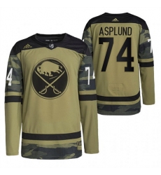 Men Buffalo Sabres 74 Rasmus Asplund 2022 Camo Military Appreciation Night Stitched jersey