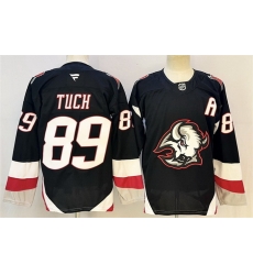 Men Buffalo Sabres  89 Alex Tuch Black 2024 25 With A Patch Alternate Stitched Hockey Jersey