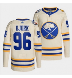 Men Buffalo Sabres 96 Anders Bjork 2022 Cream Heritage Classic Cream Stitched jersey
