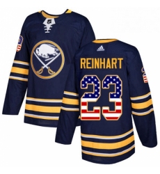 Mens Adidas Buffalo Sabres 23 Sam Reinhart Authentic Navy Blue USA Flag Fashion NHL Jersey 