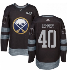 Mens Adidas Buffalo Sabres 40 Robin Lehner Premier Black 1917 2017 100th Anniversary NHL Jersey 