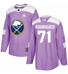 Mens Adidas Buffalo Sabres 71 Evan Rodrigues Authentic Purple Fights Cancer Practice NHL Jersey 
