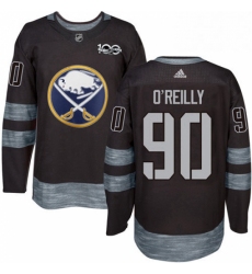 Mens Adidas Buffalo Sabres 90 Ryan OReilly Authentic Black 1917 2017 100th Anniversary NHL Jersey 
