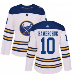 Womens Adidas Buffalo Sabres 10 Dale Hawerchuk Authentic White 2018 Winter Classic NHL Jersey 