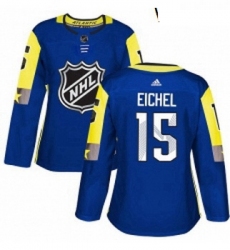 Womens Adidas Buffalo Sabres 15 Jack Eichel Authentic Royal Blue 2018 All Star Atlantic Division NHL Jersey 