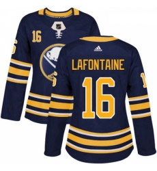 Womens Adidas Buffalo Sabres 16 Pat Lafontaine Authentic Navy Blue Home NHL Jersey 