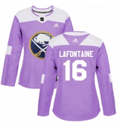 Womens Adidas Buffalo Sabres 16 Pat Lafontaine Authentic Purple Fights Cancer Practice NHL Jersey 